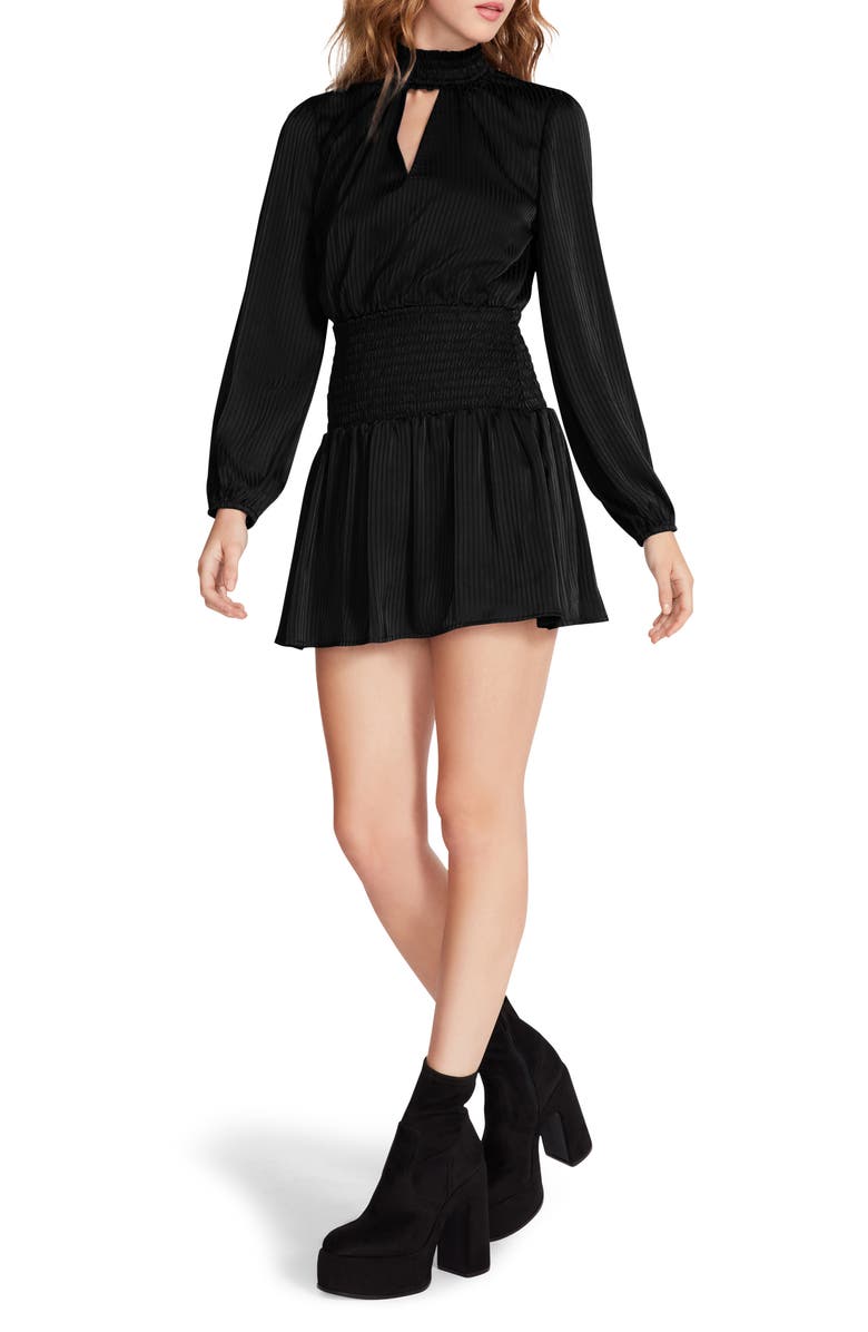 Steve Madden Natalie Smocked Long Sleeve Minidress, Main, color, 