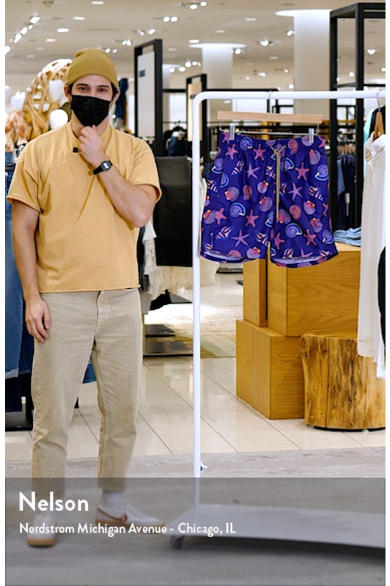 Seashell Print Swim Trunks video