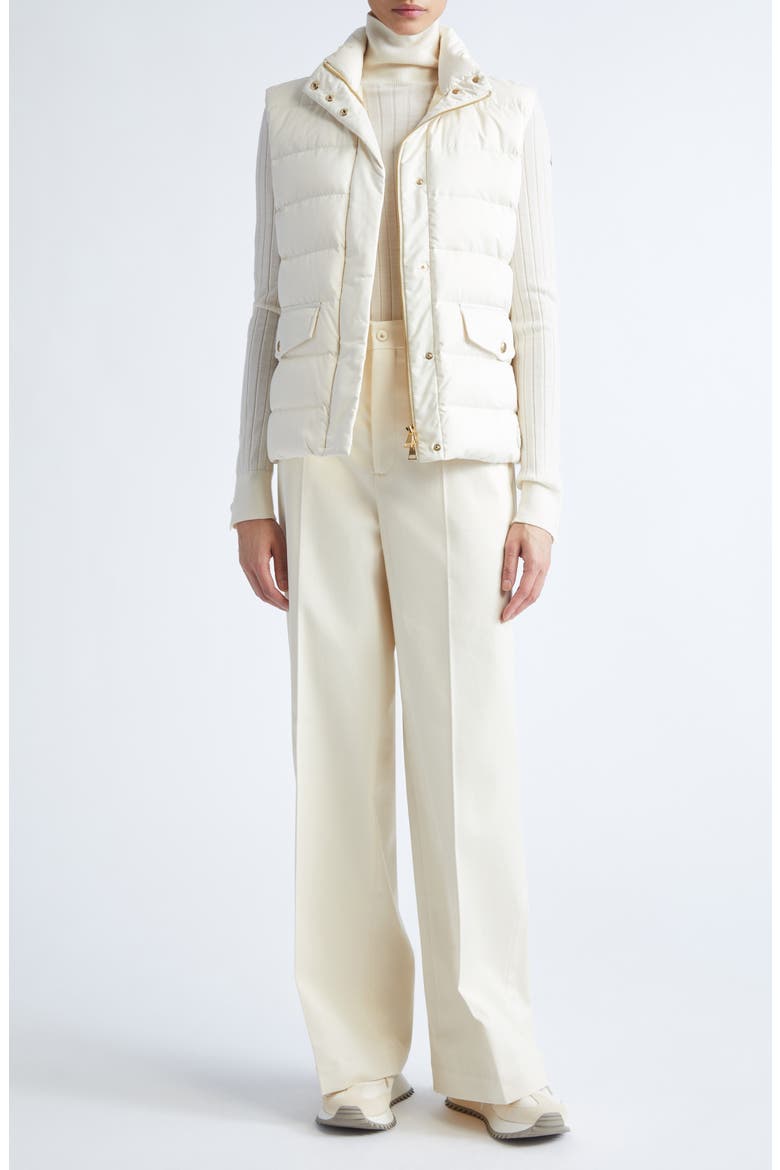 Besset Down Puffer Vest, Alternate, color, PALE IVORY