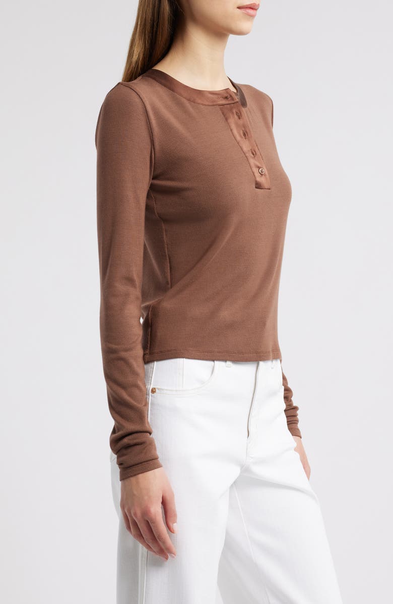 FRAME The Satin Trim Henley, Alternate, color, 