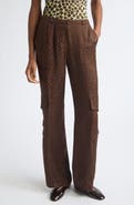 Siedrés Kimmy Satin Jacquard Straight Leg Cargo Pants