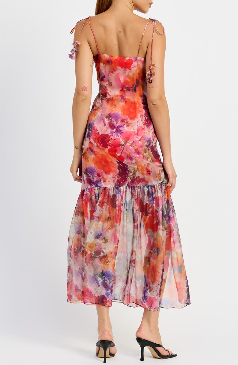 En Saison Magnolia Floral Print Tie Strap Maxi Dress, Alternate, color, 
