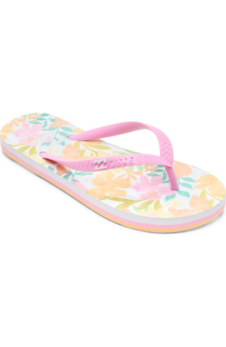Billabong Kids' Fiji Flip Flop, Main, color, White Pink Multi