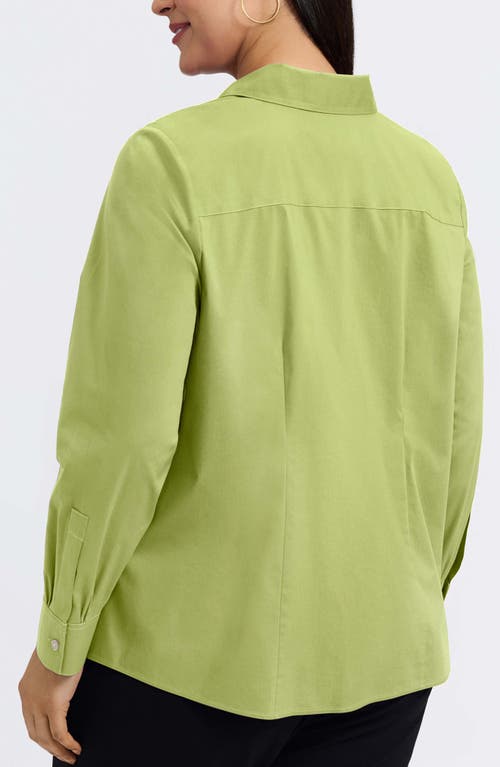 Foxcroft Mary Non-iron Stretch Cotton Button-up Shirt In Green