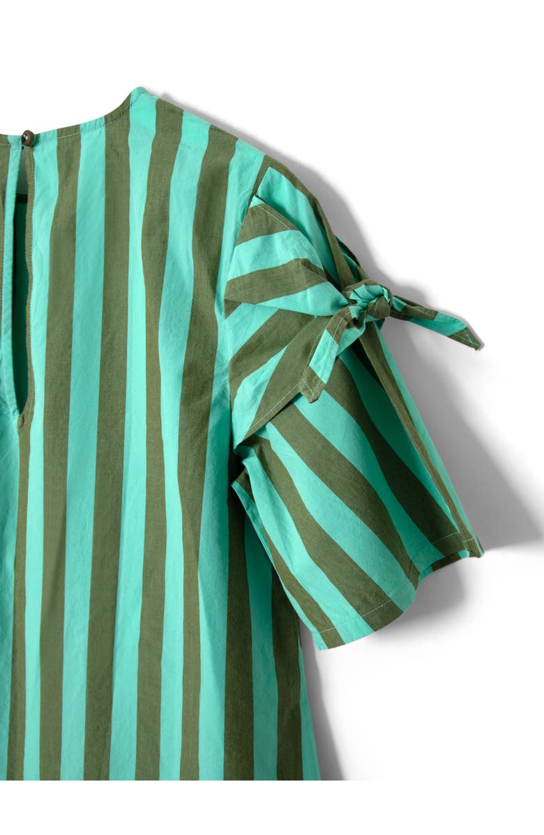 Damson Madder Estelle Stripe Tie Waist Top, Alternate, color, Aqua