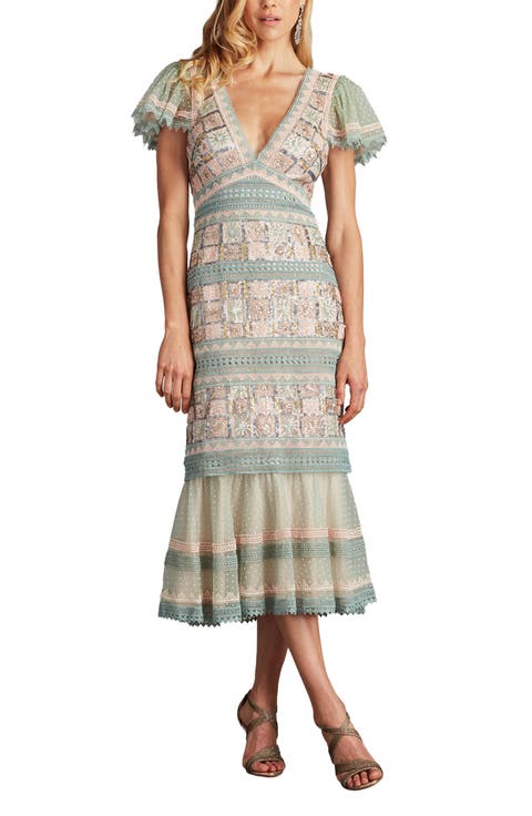 Tadashi Shoji フラワープリントドレス US 6