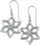 SAMUEL B. Blue Topaz Flower Drop Earrings
