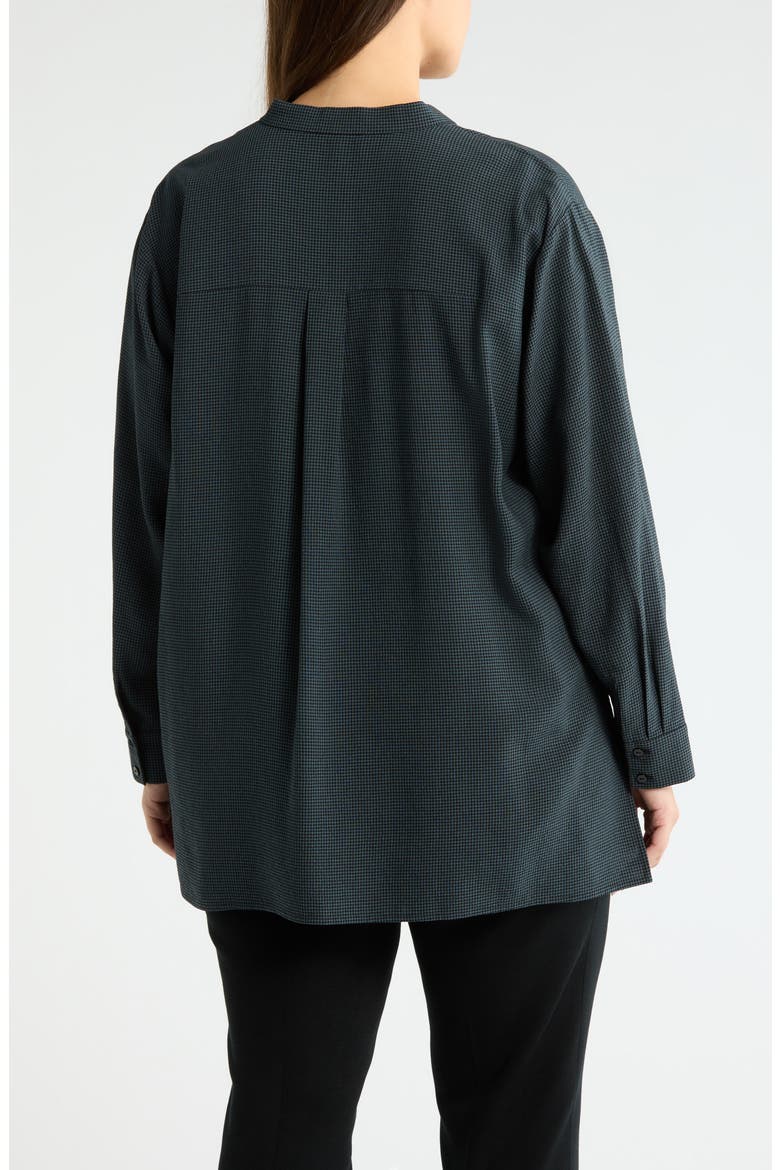 Band Collar Button-Up Shirt, Alternate, color, EUCALYPTUS