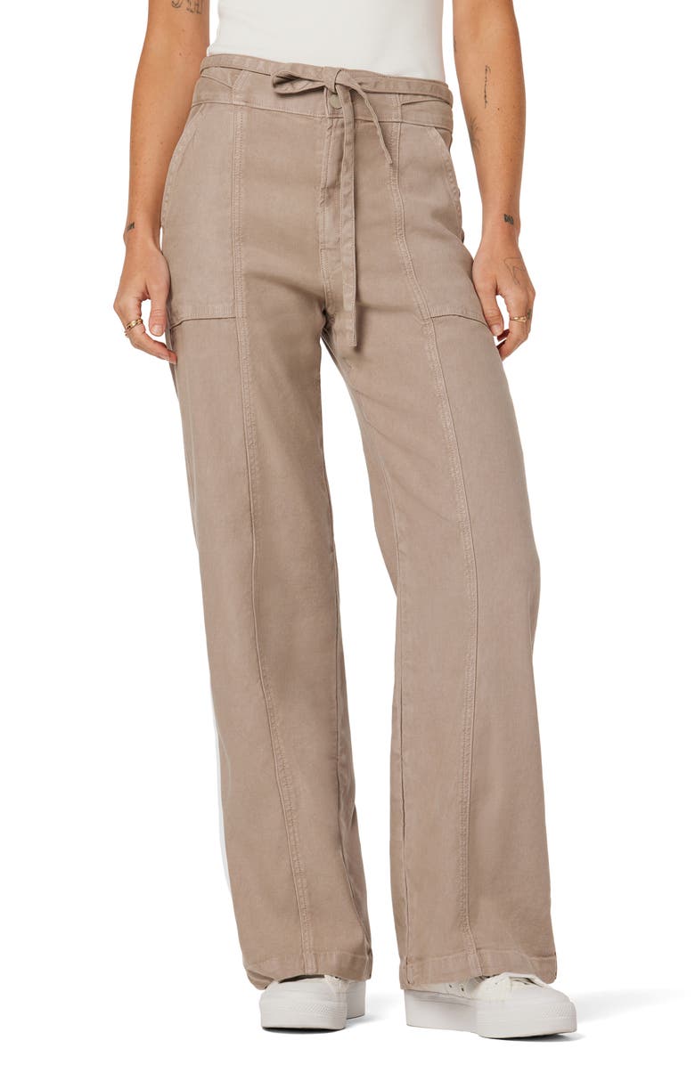 Hudson Jeans Tie Waist Linen Blend Wide Leg Trousers, Main, color,