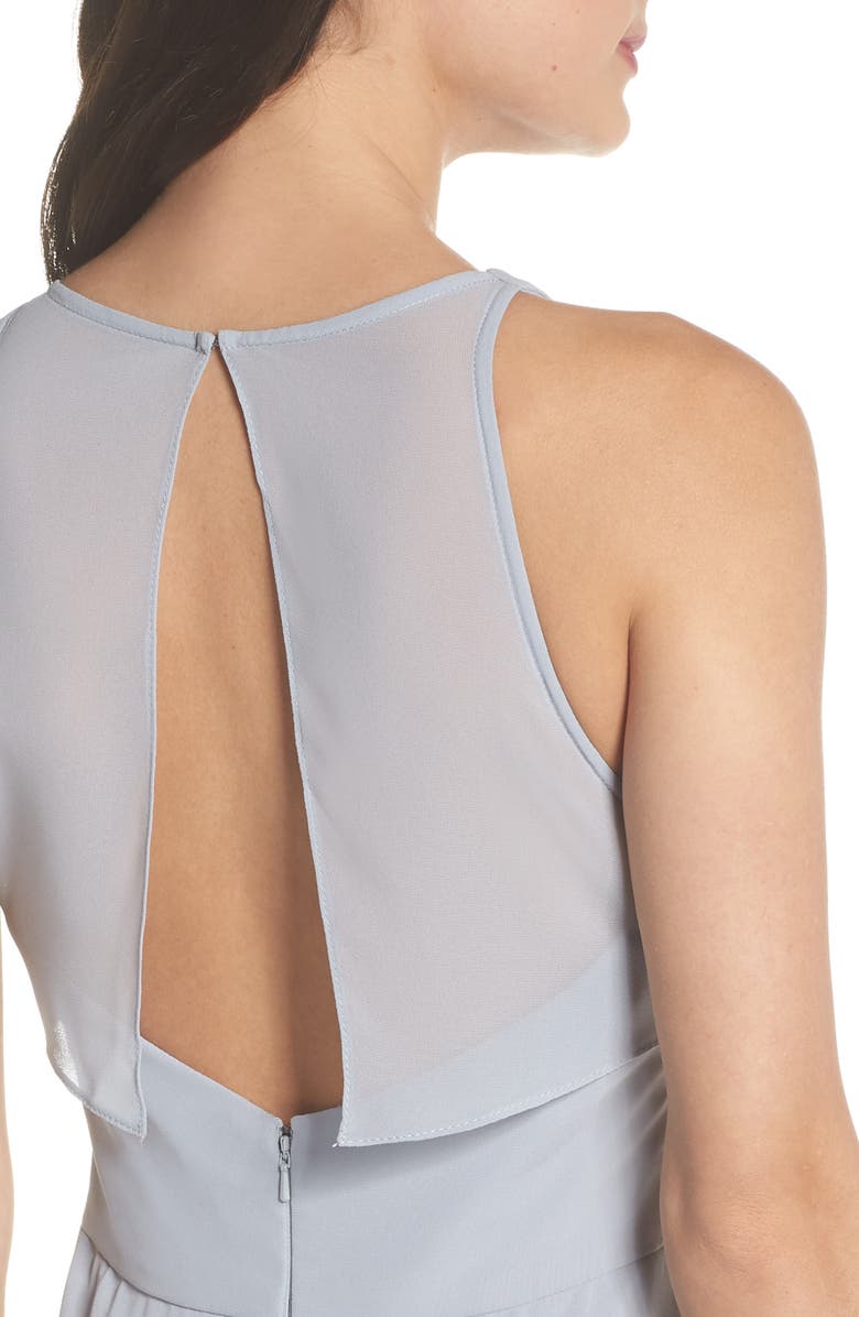 Hayley Paige Occasions Crewneck Chiffon Gown, Alternate, color, 