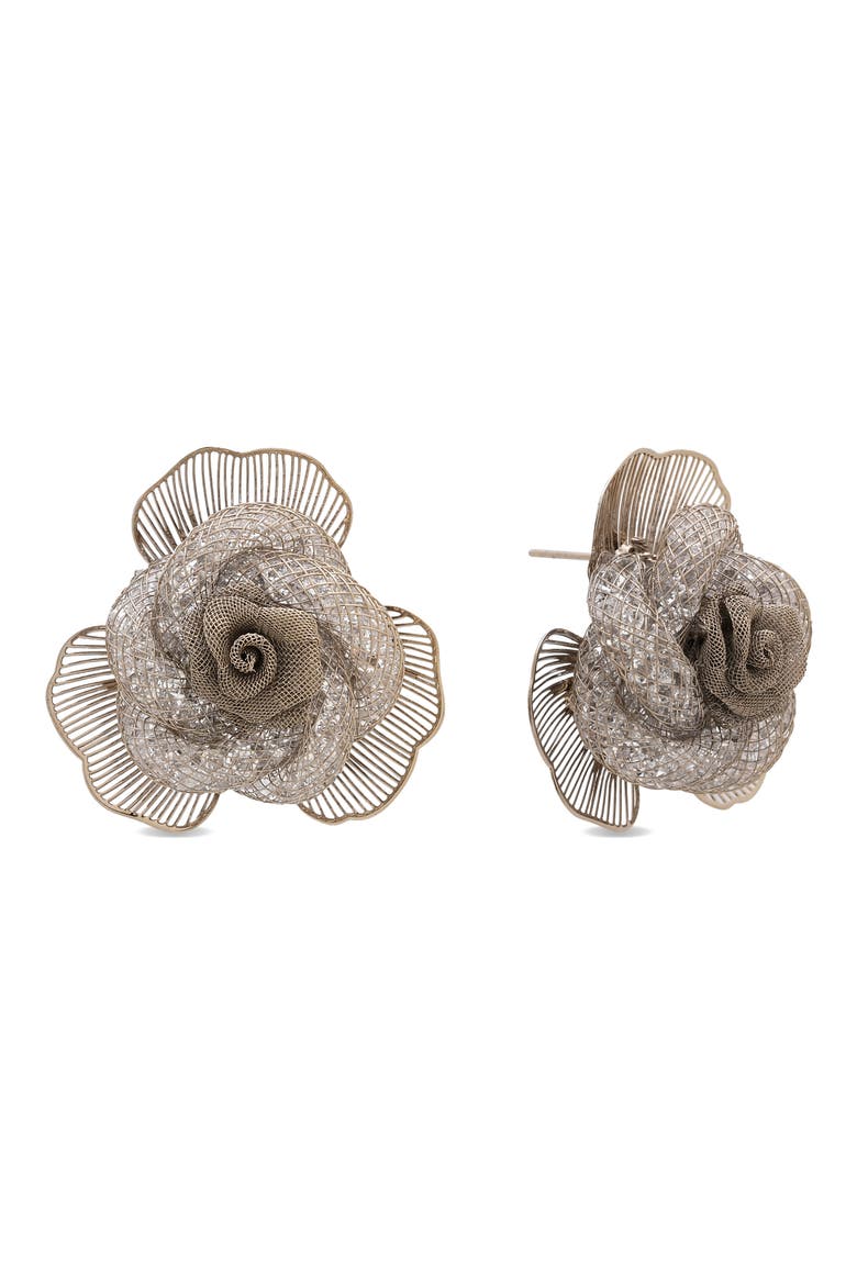 Annelyse Blossom Stud Earrings, Main, color, SILVER
