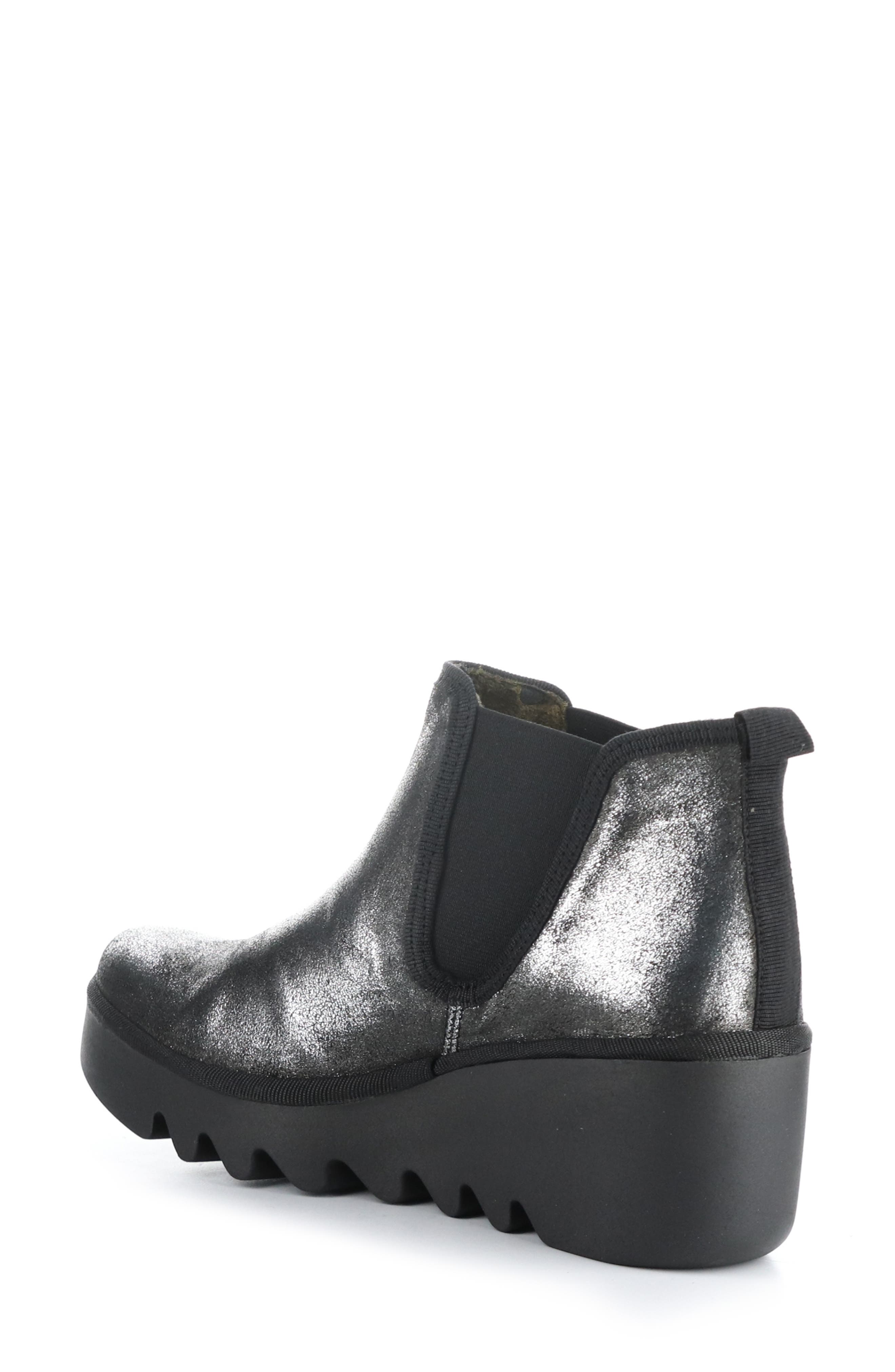 Fly London Byne Wedge Chelsea Boot, Alternate, color, 017 Silver Dk Flash