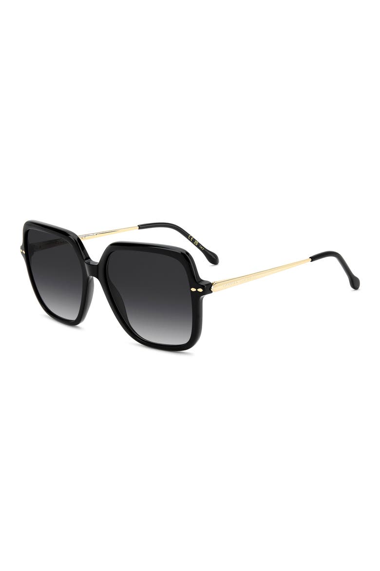 58mm Gradient Square Sunglasses, Alternate, color, BLACK GOLD/ DARK GREY