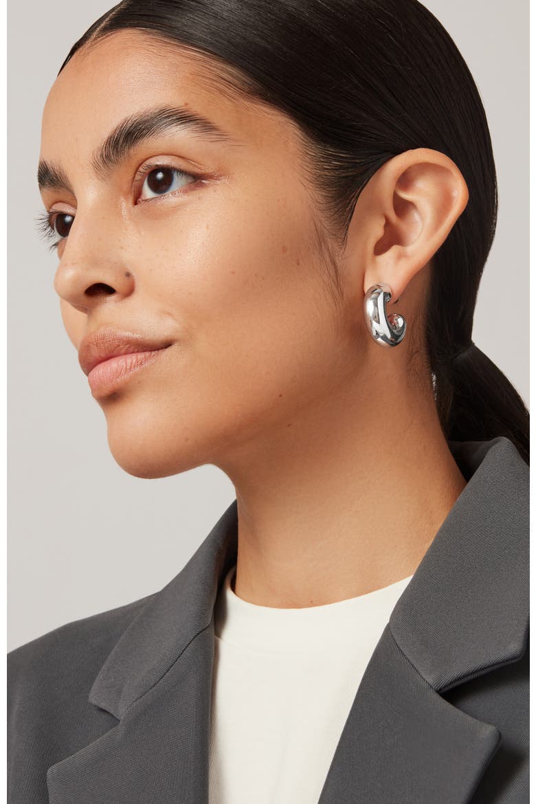Large Tome Hoop Earrings, Alternate, color, HIGH POLISH SILVER