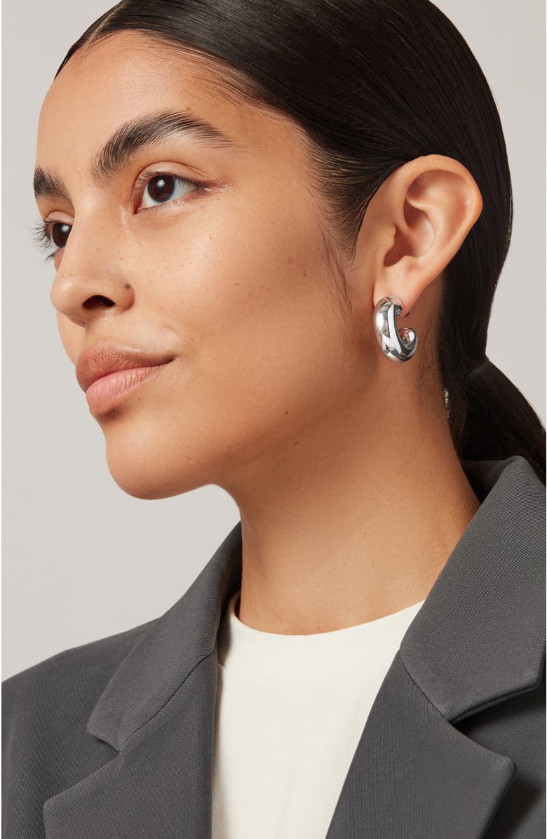 Jenny Bird Large Tome Hoop Earrings, Alternate, color, High Polish Silver