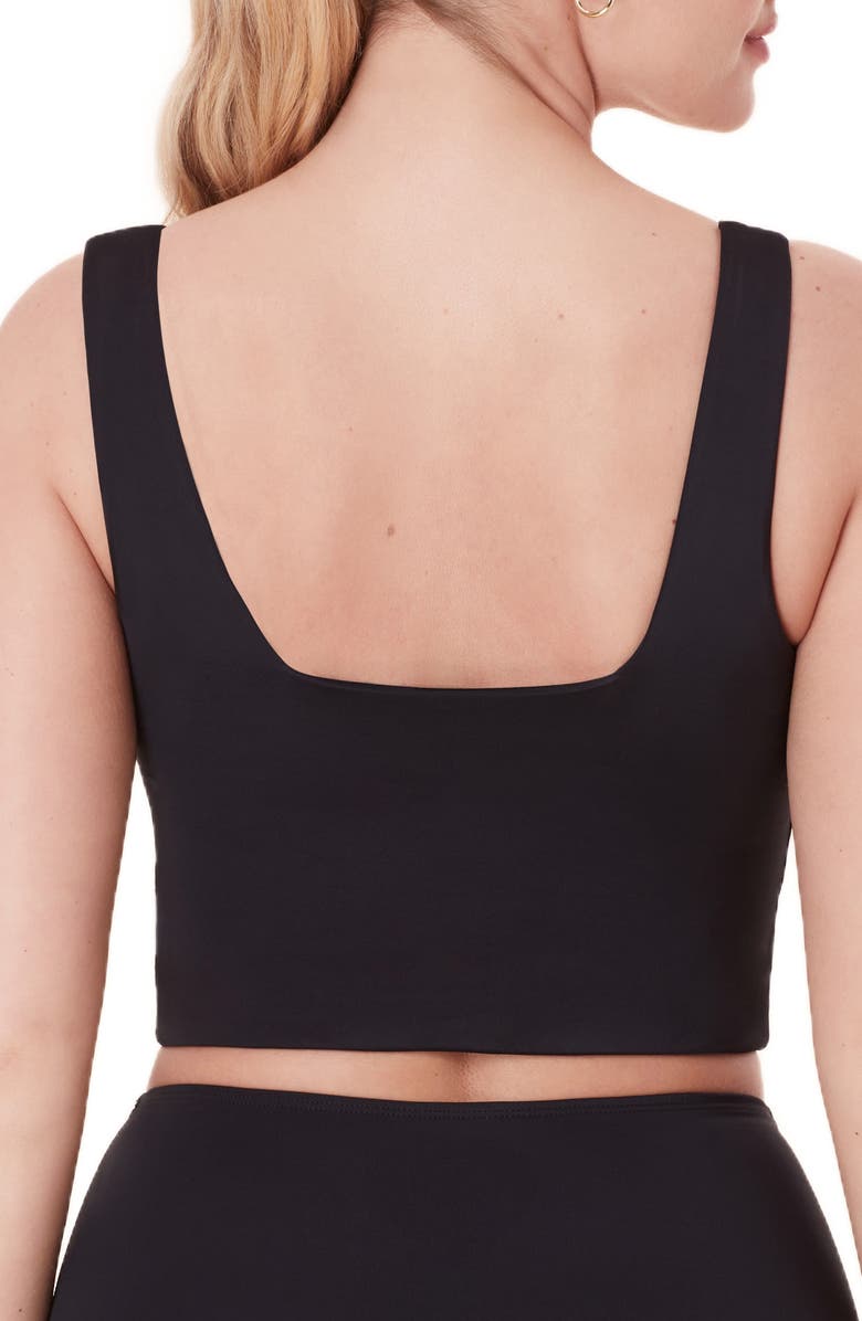 Andie The Siren Crop Bikini Top, Alternate, color, Black