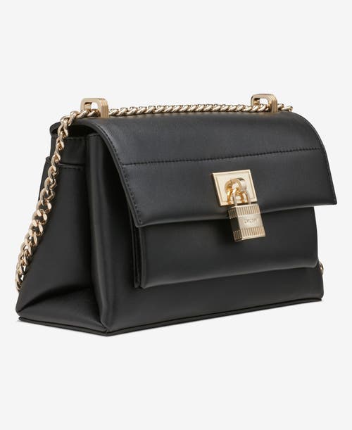 Dkny Evie Flap Shoulder In Blk/gold
