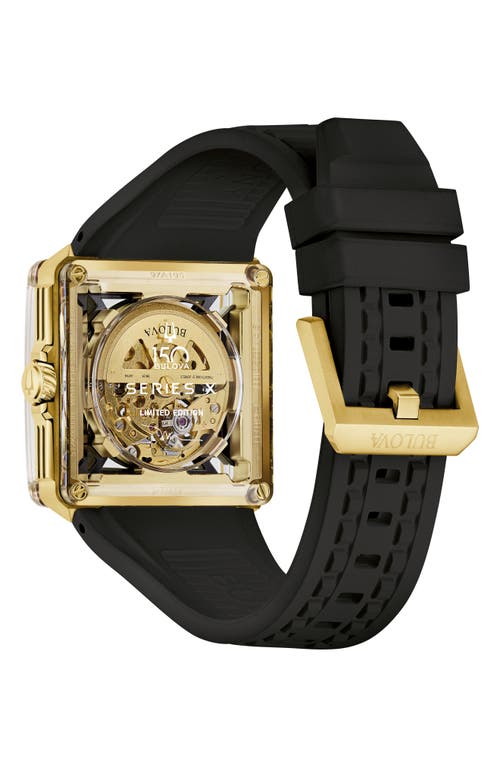 Bulova Marc Anthony Series X Skeleton Automatic Rubber Strap Watch, 39mm