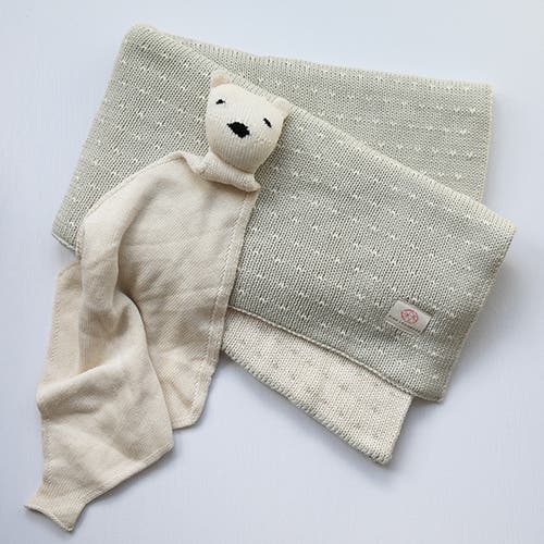 Pink Lemonade Dainty Dots baby blanket and lovie set in Mint  product