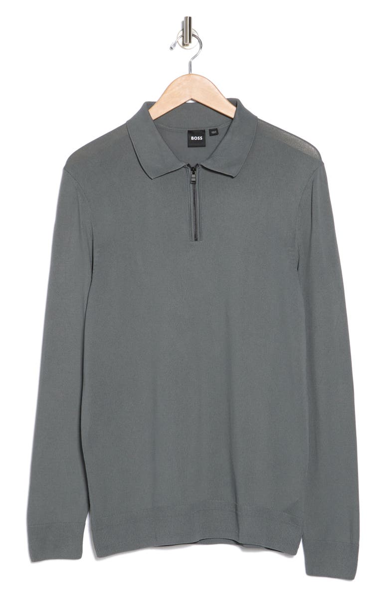 BOSS Luno Long Sleeve Zip Polo, Alternate, color,