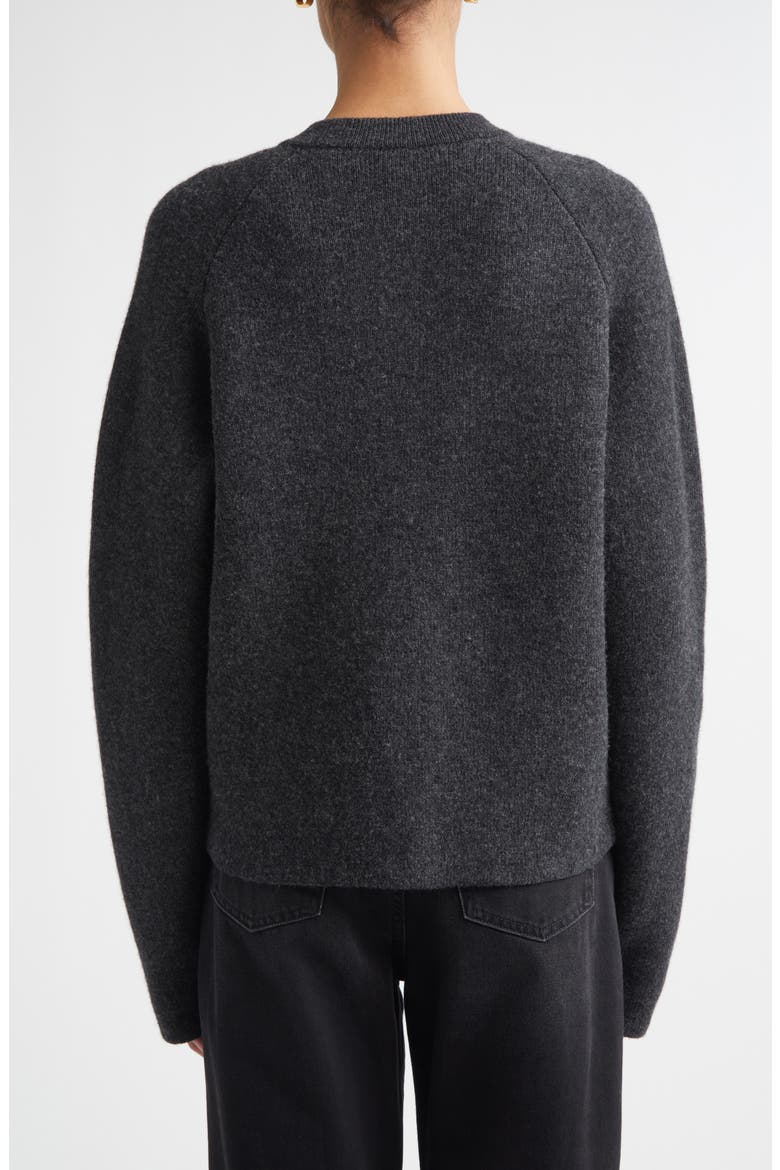 Hammered Button Cashmere & Wool Cardigan, Alternate, color, CHARCOAL