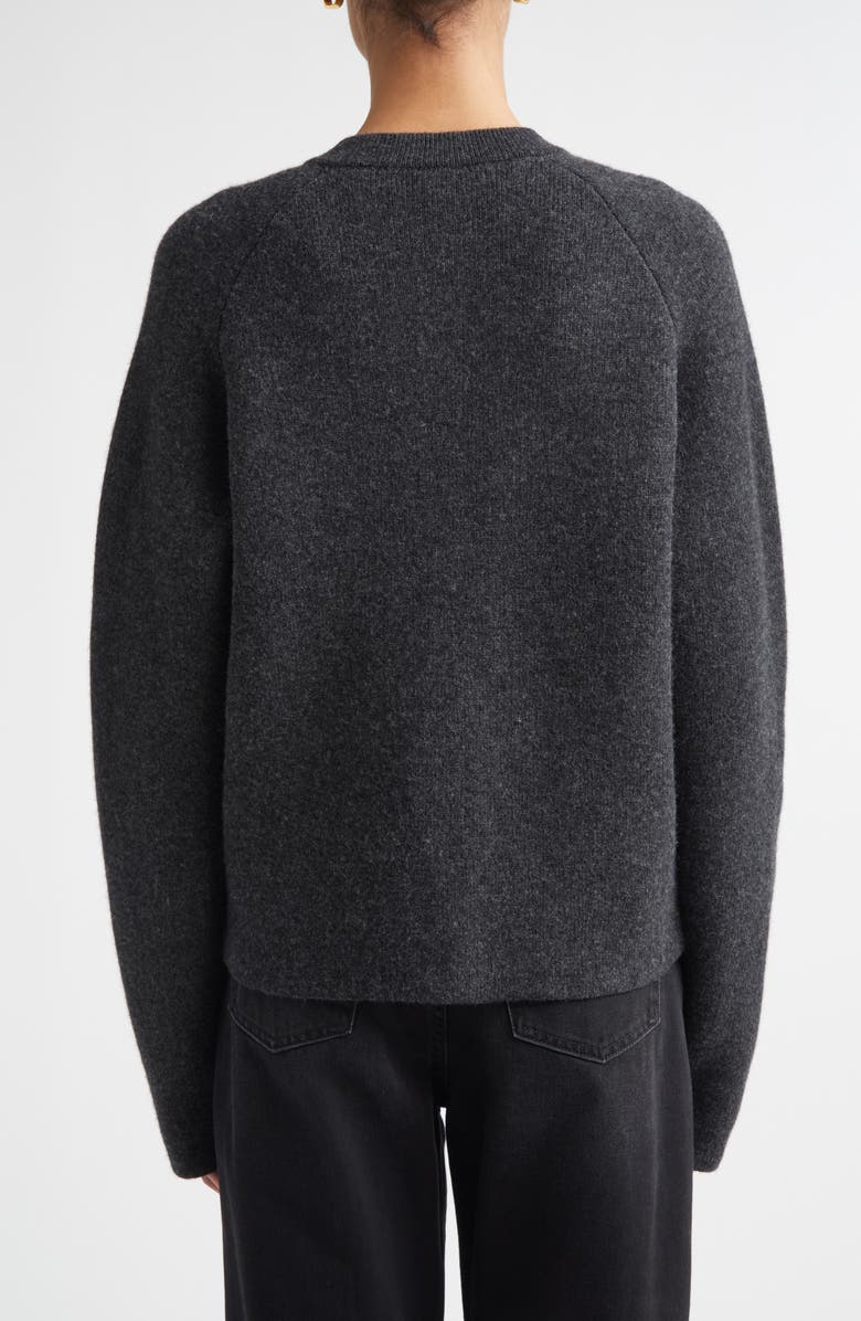 TOTEME Hammered Button Cashmere & Wool Cardigan, Alternate, color, Charcoal