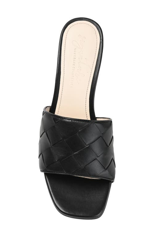 Journee Signature Kellee Woven Leather Sandal In Black
