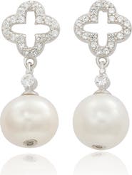 SUZY LEVIAN Sterling Silver Freshwater Pearl Drop Earrings