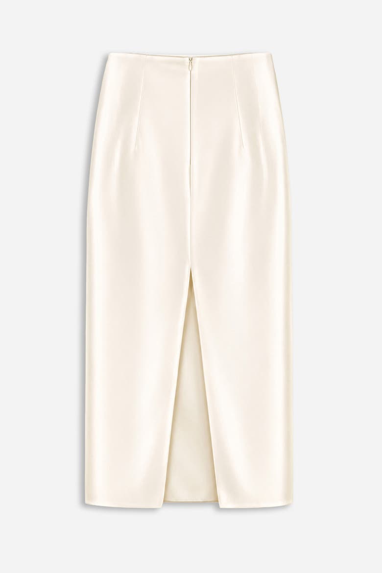Pleat Detail Pencil Skirt, Alternate, color, Ivory