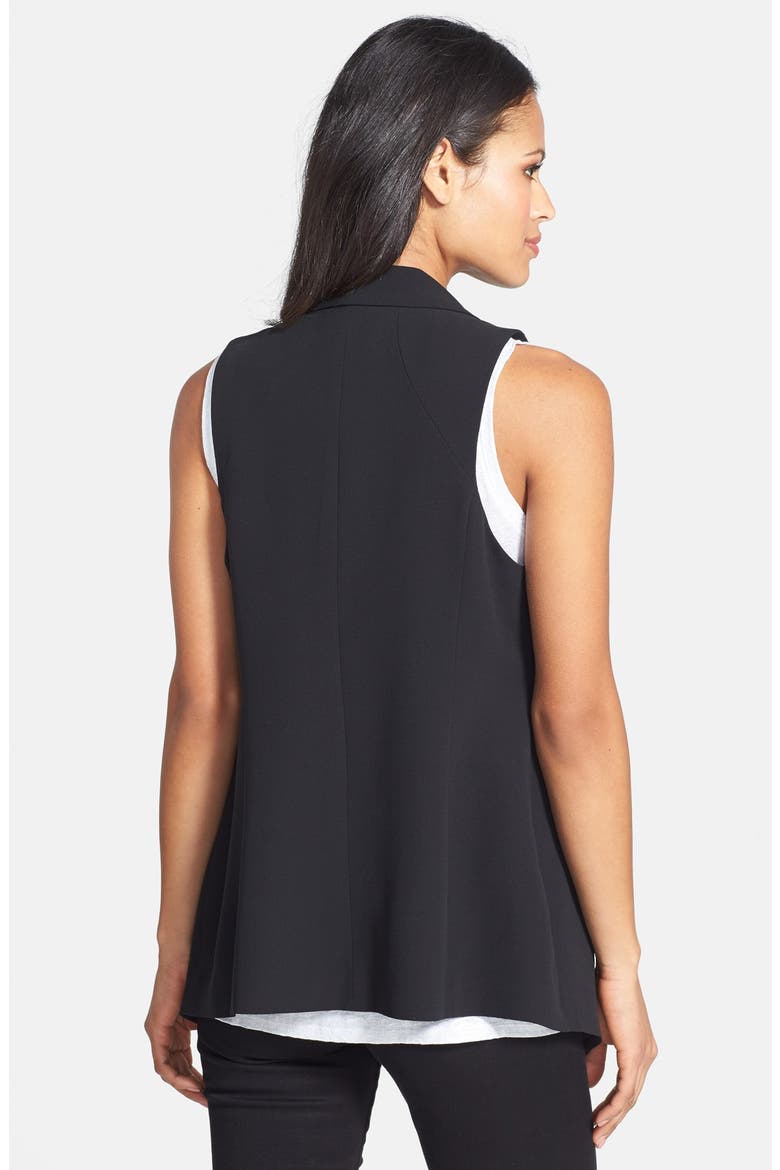 Shawl Collar Long Vest, Alternate, color, BLACK
