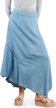 Wash Lab Denim The Jitterbug Panel Denim Maxi Skirt