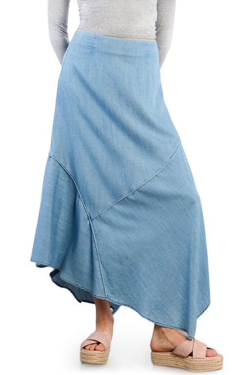 Wash Lab Denim The Jitterbug Panel Denim Maxi Skirt In Blue