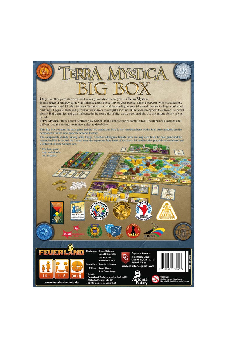 Capstone Games Terra Mystica Big Box W/ Base Game, 2 Expansions, and Solo mode, Alternate, color, Multicolored