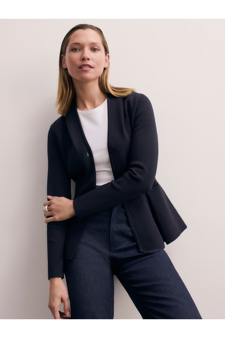 Corato Sculpt Knit Jacket, Alternate, color, Navy