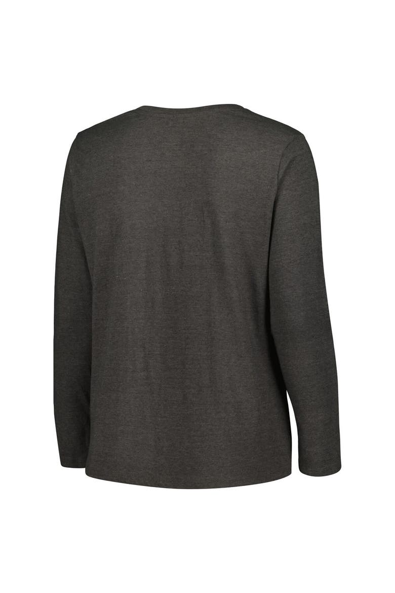 Women's Fanatics Branded Charcoal Cleveland Browns Plus Size Primary Logo Long Sleeve T-Shirt, Alternate, color, Charcoal