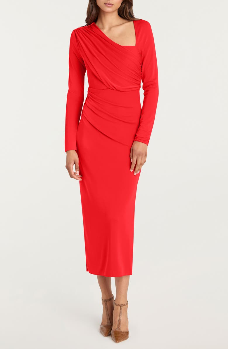 Cinq à Sept Jalyn Long Sleeve Asymmetric Drape Matte Jersey Dress, Main, color, Bisou