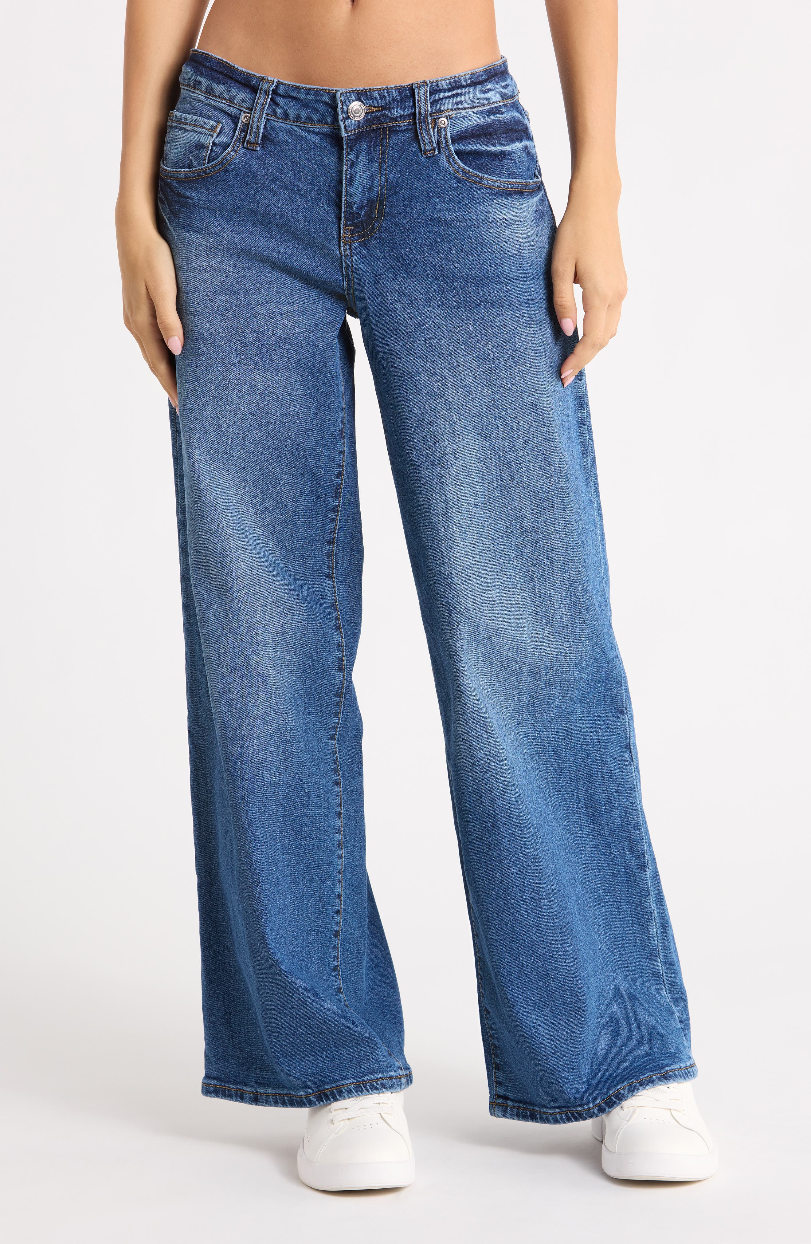 Low Rise Wide Leg Jeans