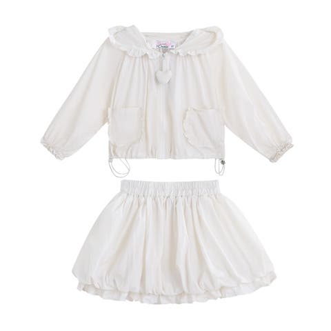 Lace-Trim Skirt Ensemble
