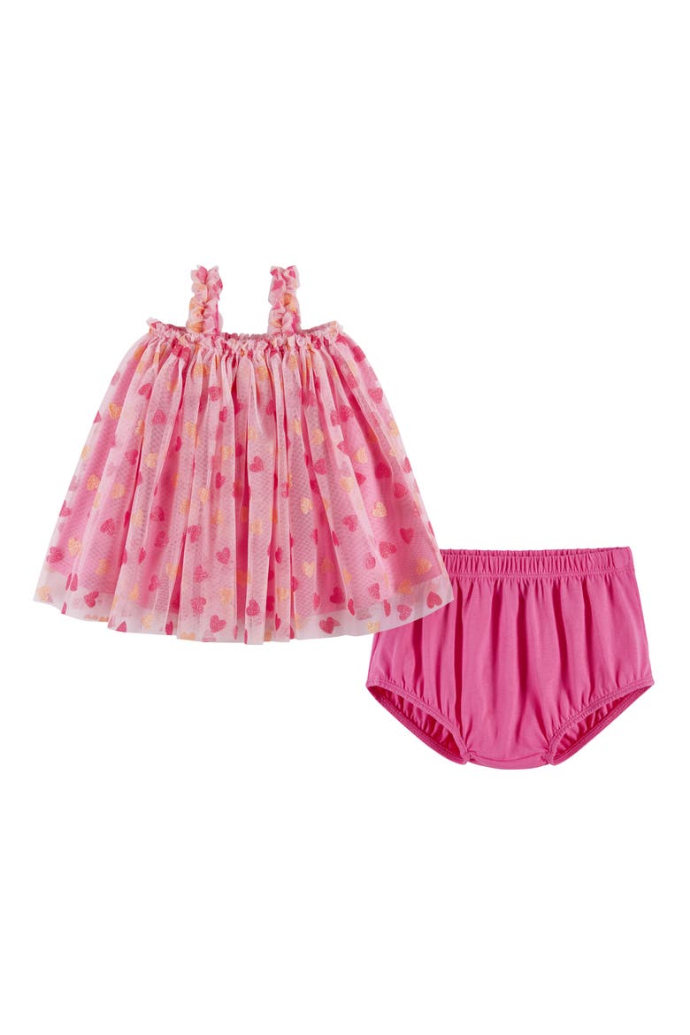Tulle Trapeze Dress with Bloomers, Main, color, PINK