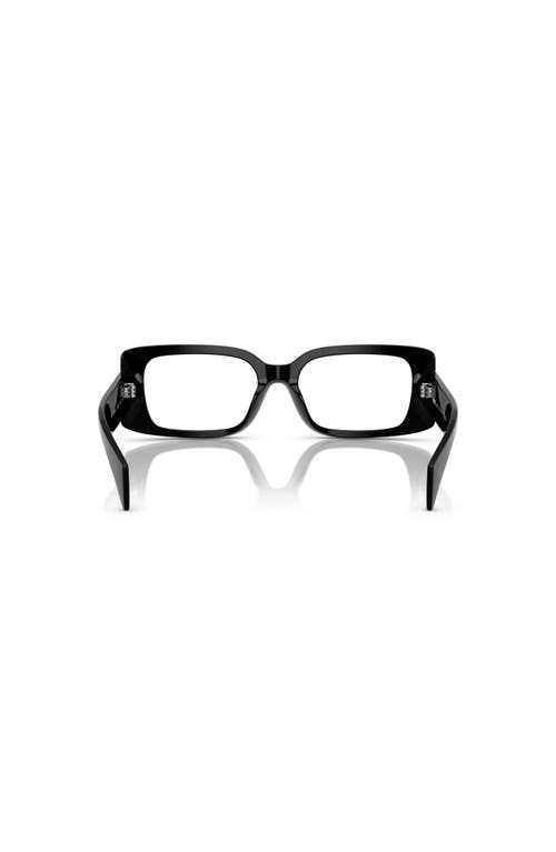 Versace 53mm Rectangle Optical Glasses In Black