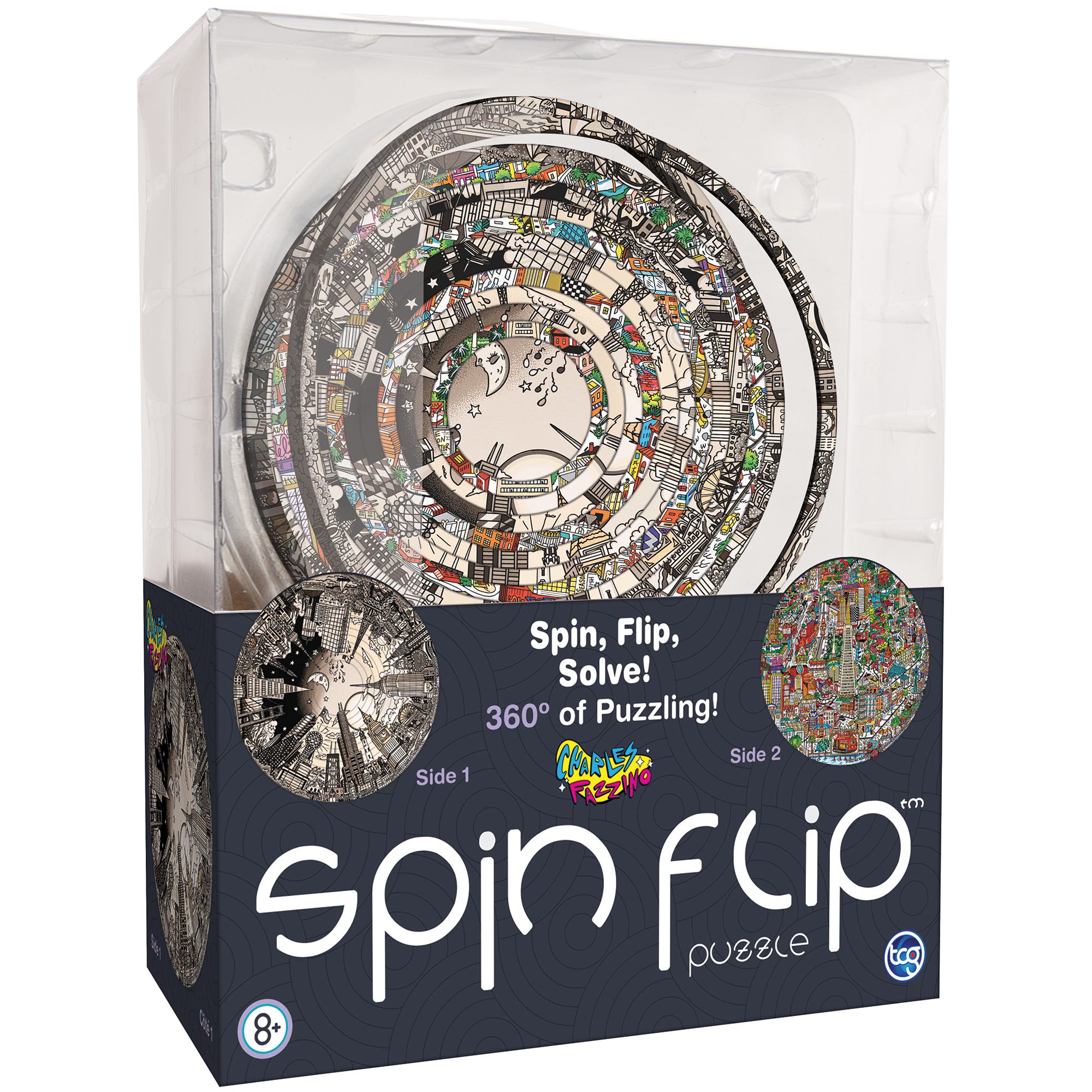 Spin Flip Charles Fazzino 2L 14 Rings 2In1 8+ in Multicolored 