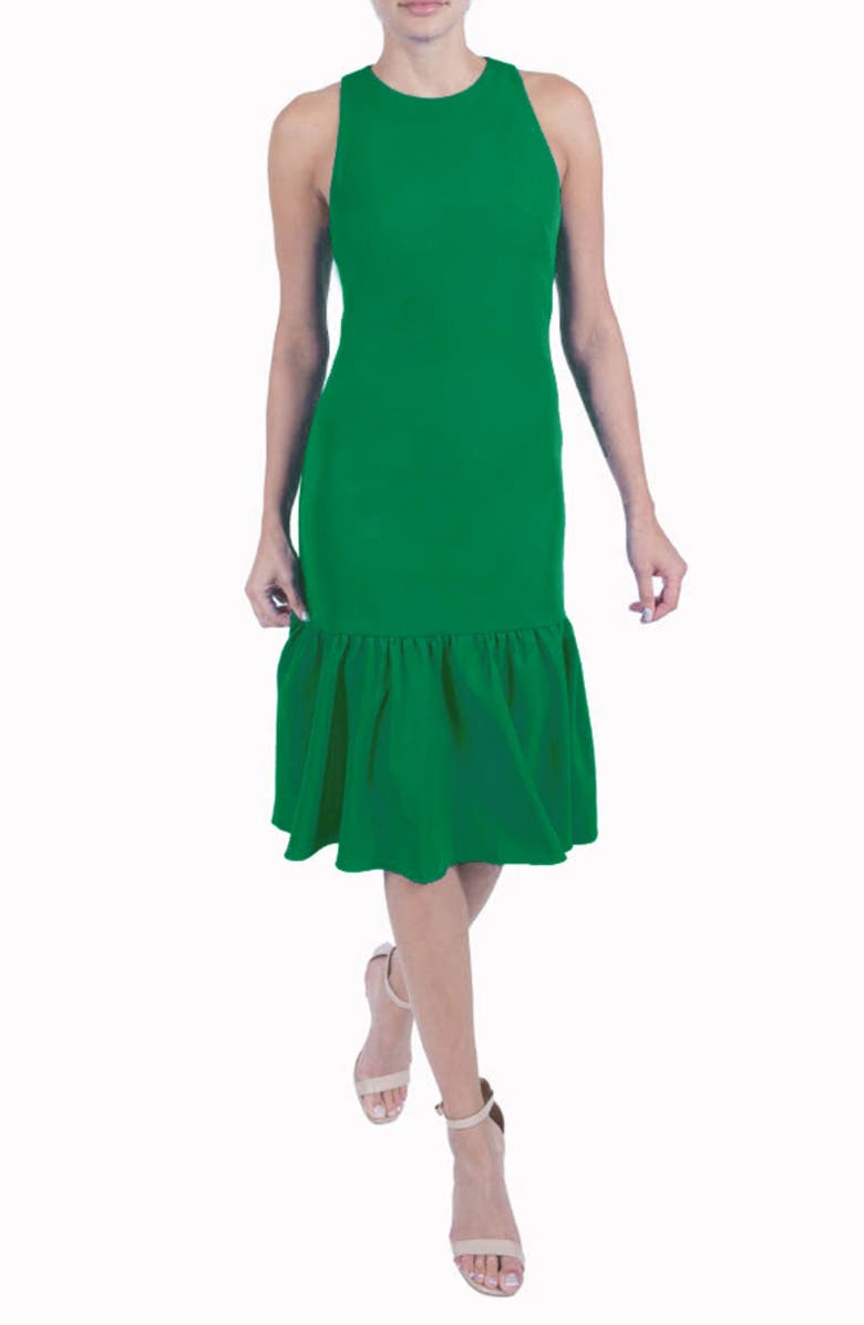 Julia Jordan Sleeveless Flounce Hem Crepe Dress, Main, color, 