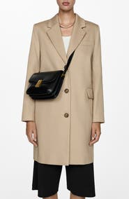 MANGO Straight Fit Cotton Coat
