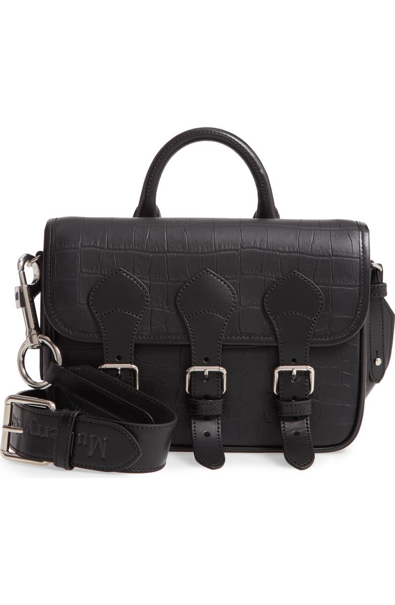 Mulberry & Acne Studios Matte Crocodile Embossed Leather Messenger Bag, Main, color,