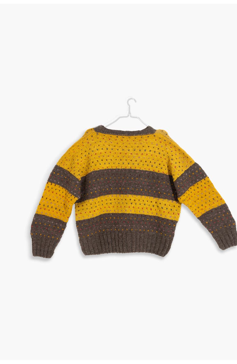 World of Crow Ochre/grey Striped Sweater, Alternate, color, 