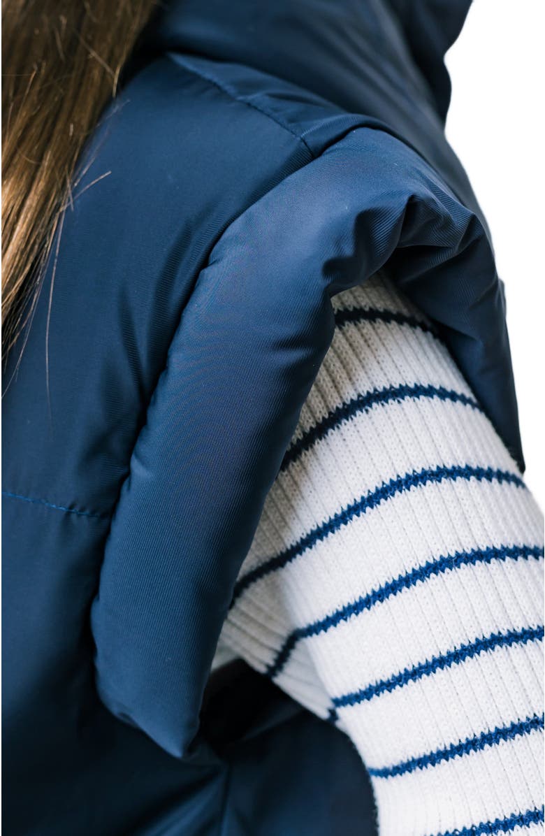 Hope & Henry Girls' Hooded Puffer Vest, Kids, Alternate, color, Navy