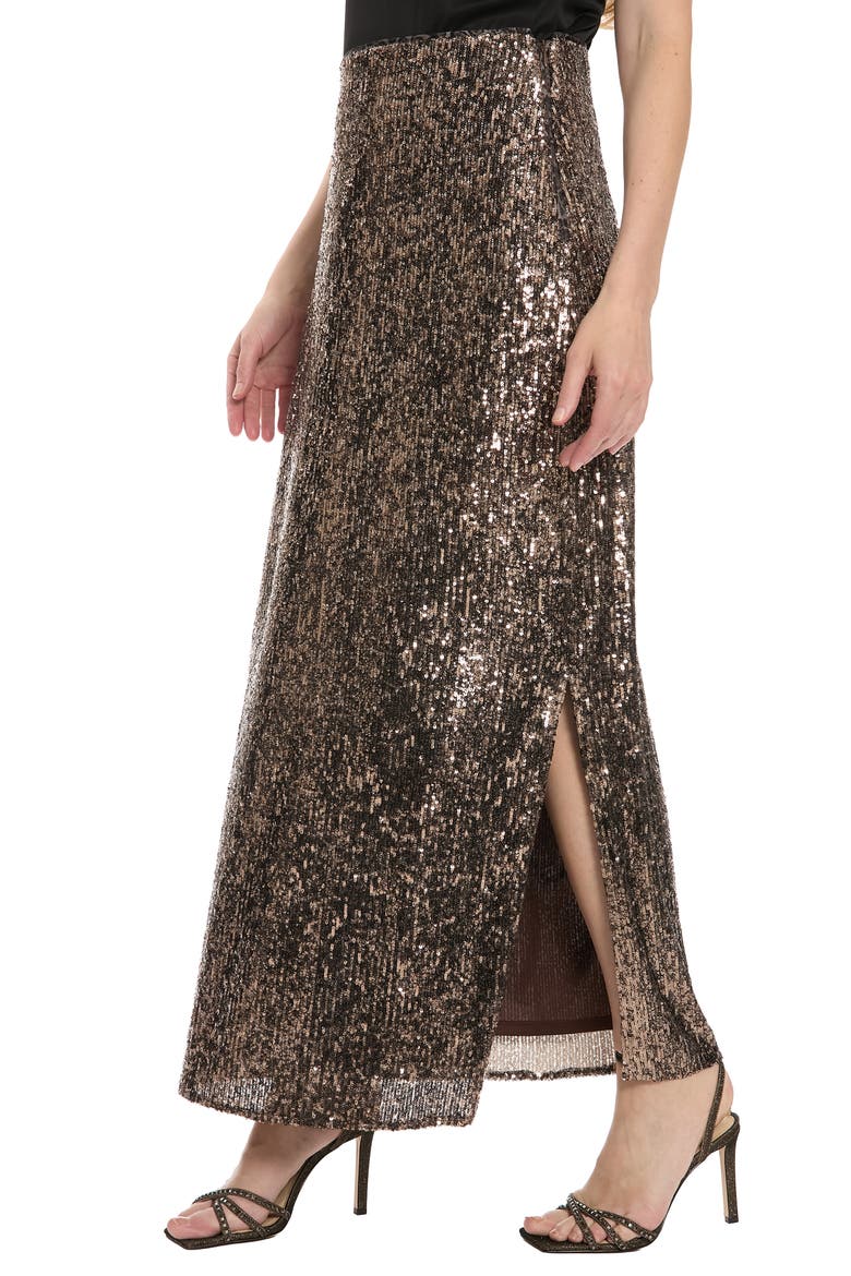 Sequin Maxi Skirt, Alternate, color, ASH BROWN/ BROWN