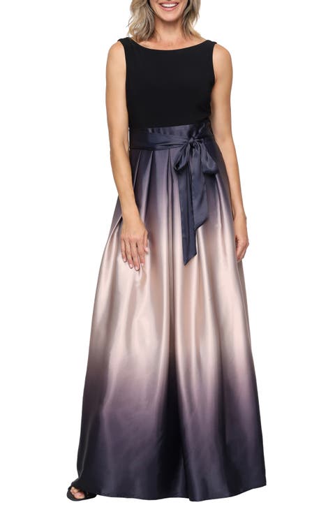 SL FASHIONS SLNY Ombre Satin Gown (Petite)
