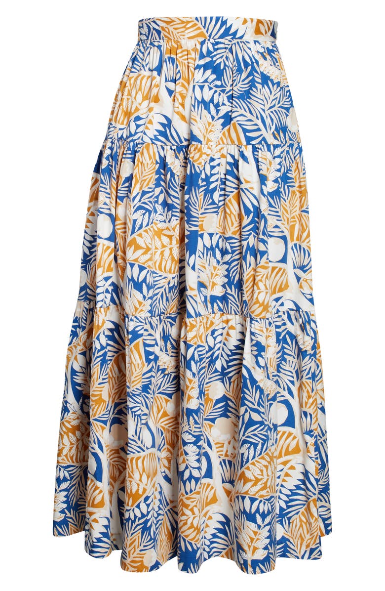 STAUD Sea Leaf Print Maxi Skirt, Alternate, color, 