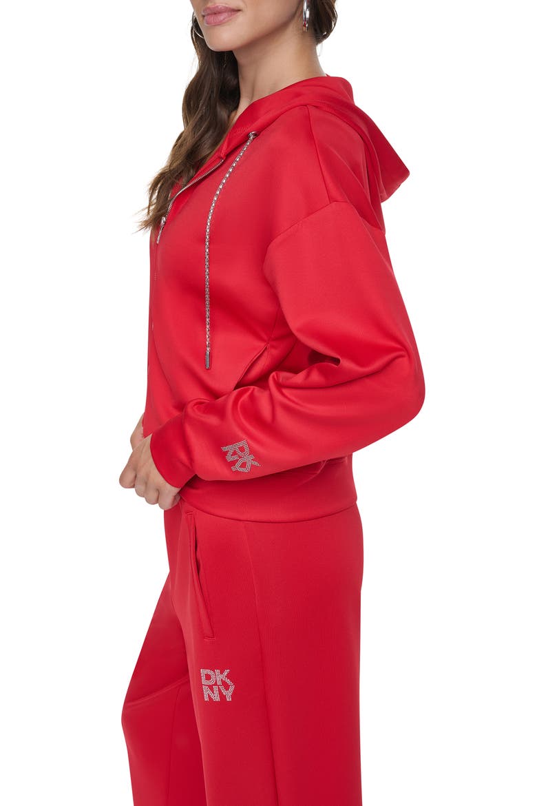 Chain Cord Front Zip Hoodie, Alternate, color, VIBRANT RE